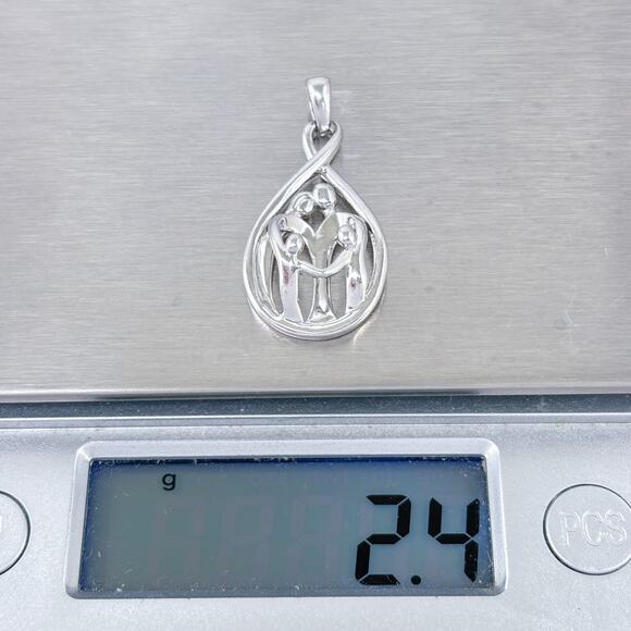 JWBR Sterling Silver 925 Family Pendant | Parents & Children Heart Design - Picture 7 of 7